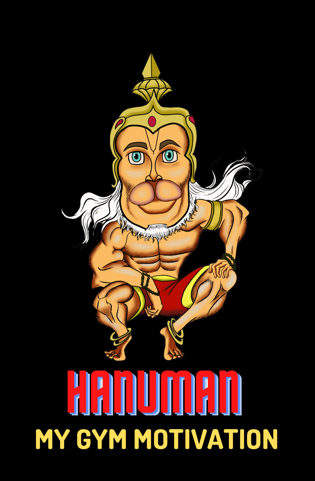 Hanuman - Gym Hoodies for Men (Printed on Front and Back, both)