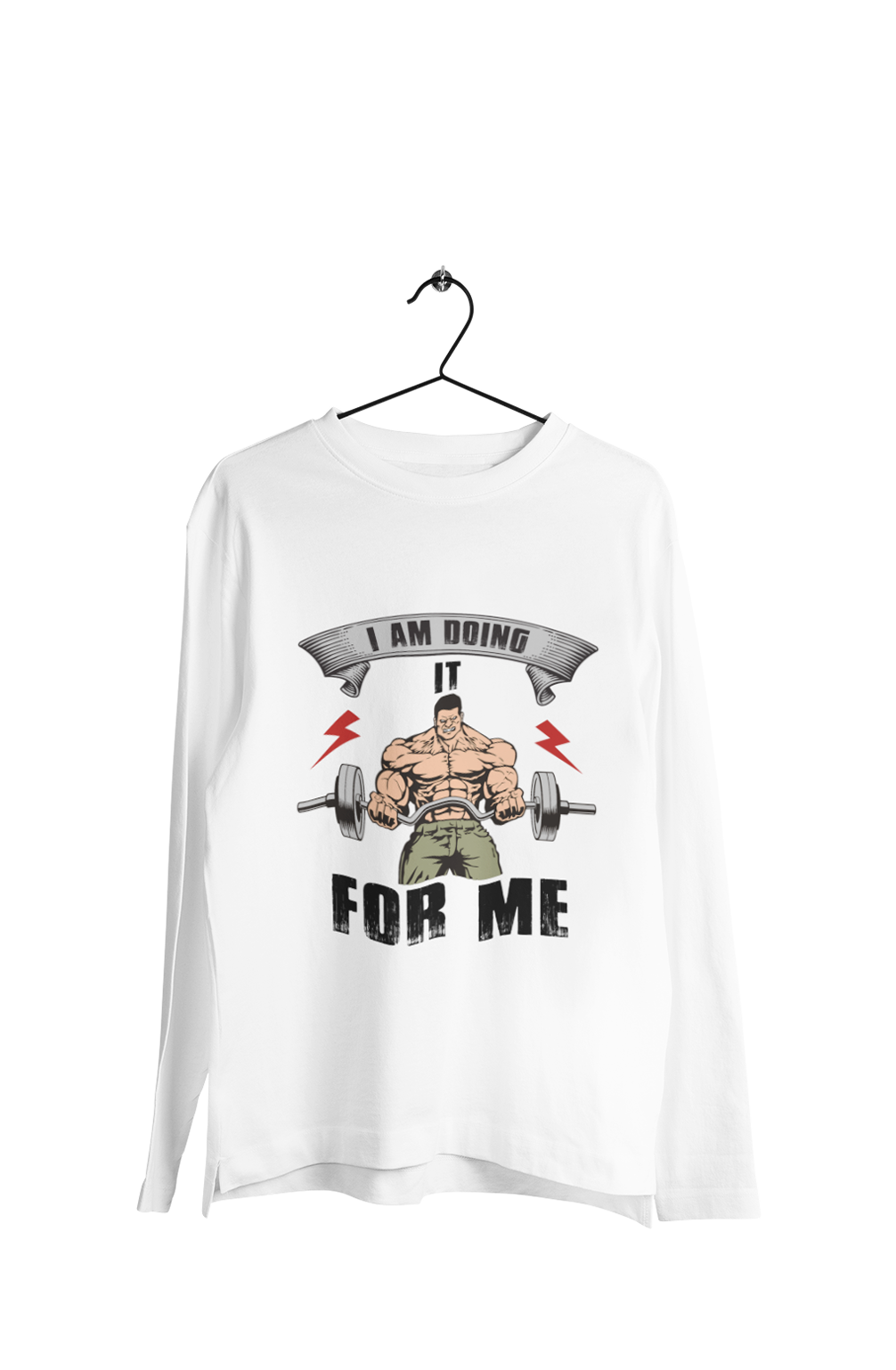 Doing it for Me Men's Full Sleeves Gym T-shirt - Main Image