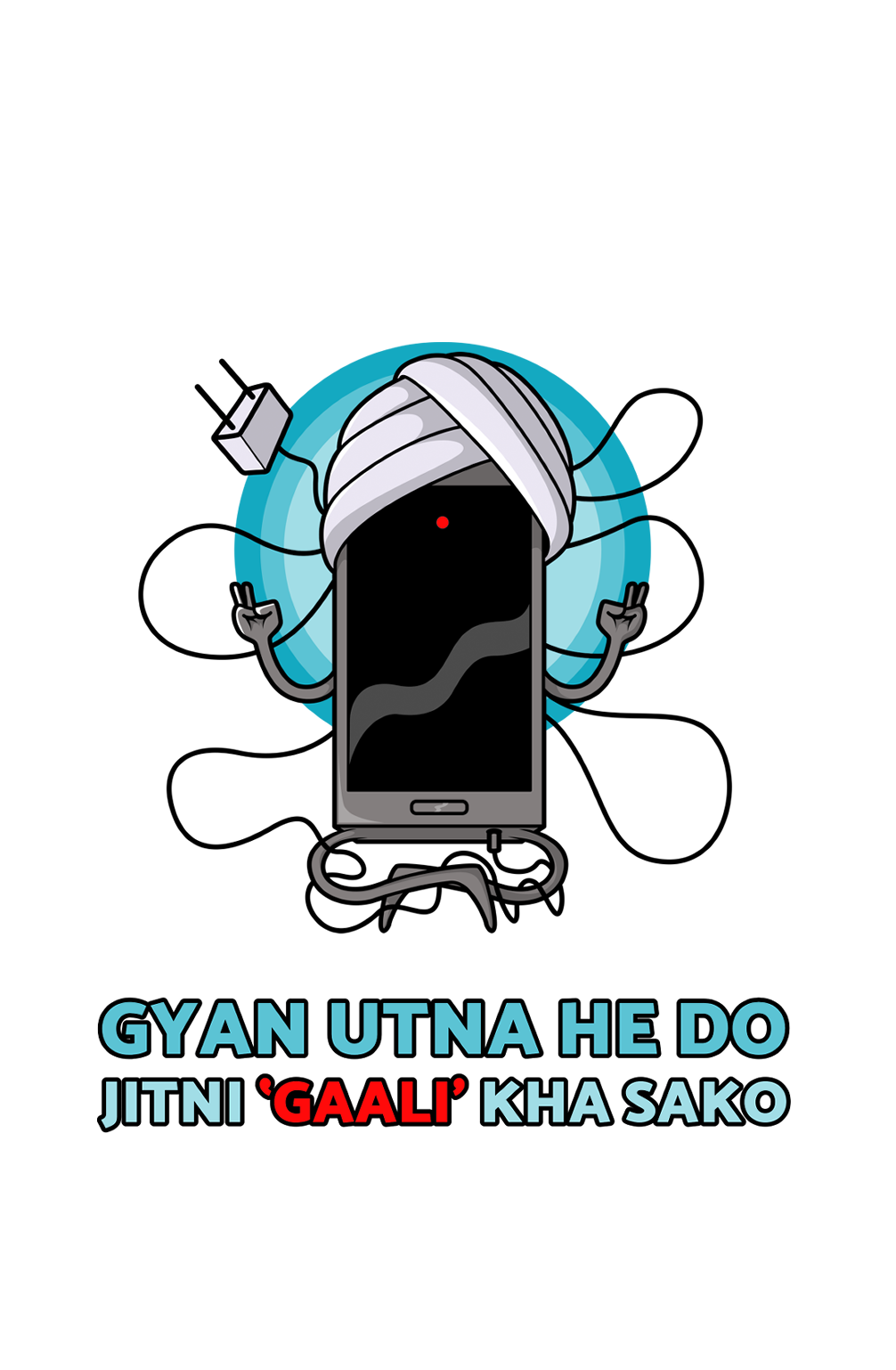 Gyan Utna Jitni Gaali - Men's Full Sleeves Funny T-shirt