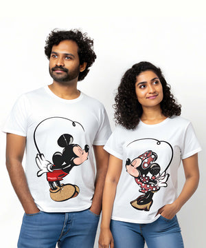 Cute Kissing - Couple White T-shirts (Pack of 2)