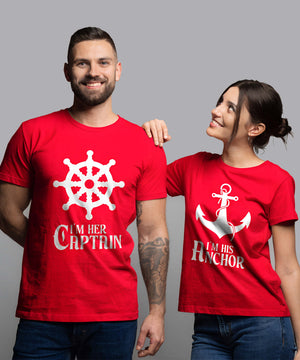 Captain & Anchor - Couple T-shirts (Pack of 2)