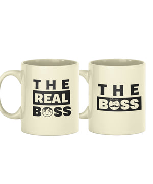 Boss & Real Boss - Set of 2 Gifting Mugs (325 ml) for Couple