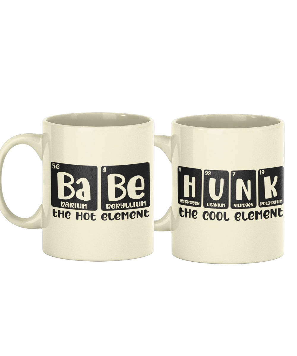 Hunk & Babe - Set of 2 Gifting Mugs (325 ml) for Couple