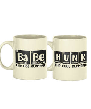 Hunk & Babe - Set of 2 Gifting Mugs (325 ml) for Couple