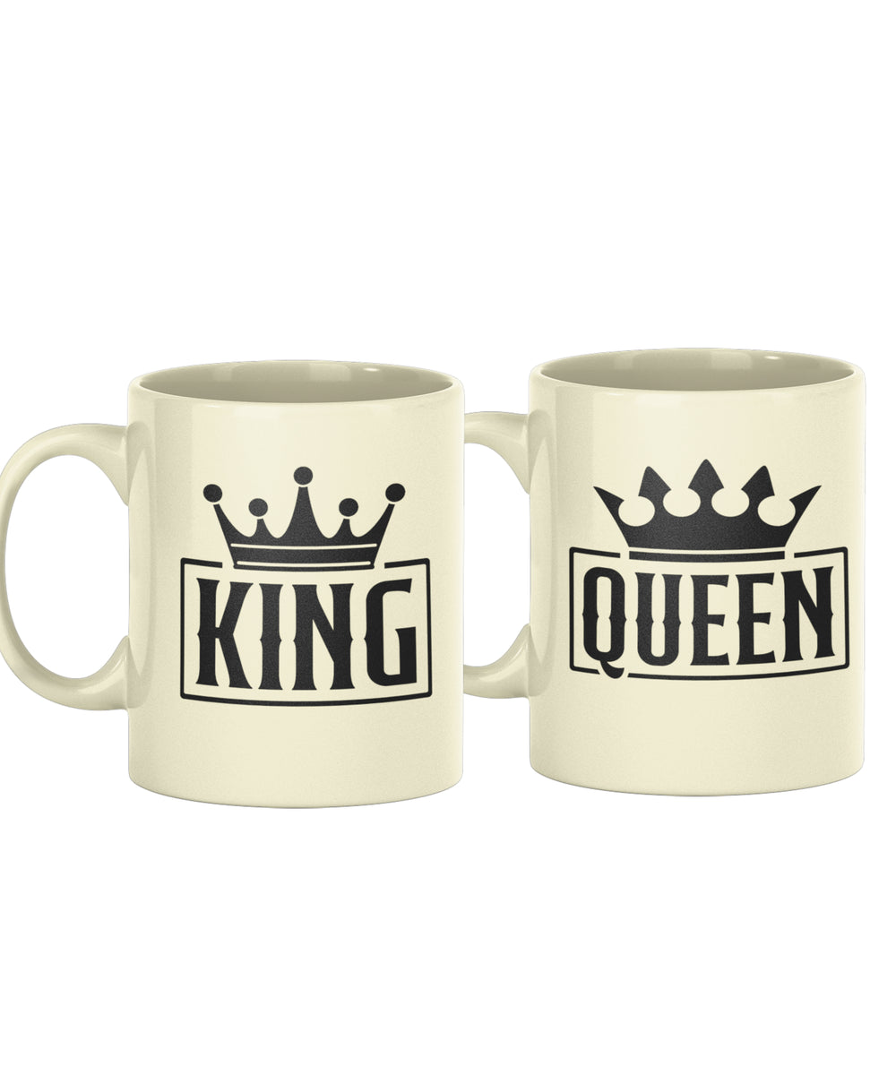 King & Queen - Set of 2 Gifting Mugs (325 ml) for Couple