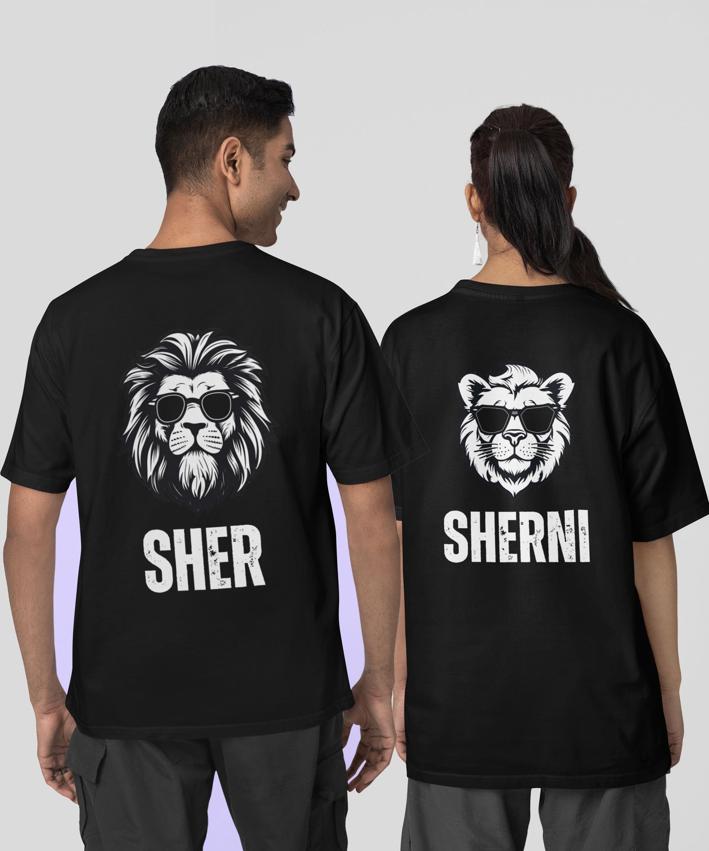 Sher v. Sherni - Both Side Printed Oversized Drop Shoulder T-Shirt