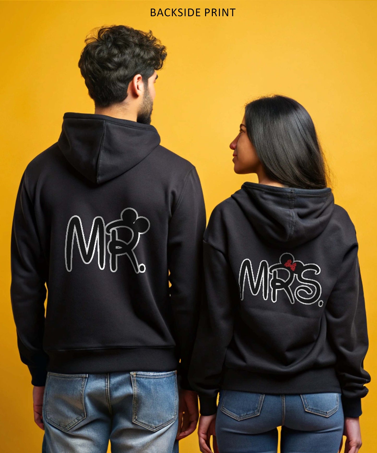 Mr. & Mrs. - Couple Hoodies Both side Printed (pack of 2)
