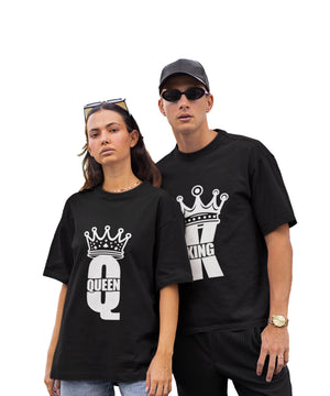 King & Queen - Oversized Drop Shoulder T-Shirt (pack of 2)