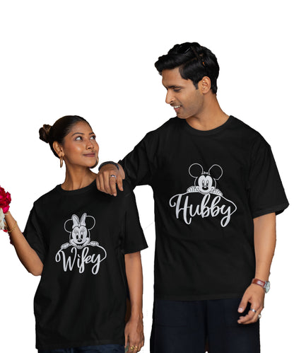 Hubby & Wifey - Oversized Drop Shoulder T-Shirt (pack of 2)