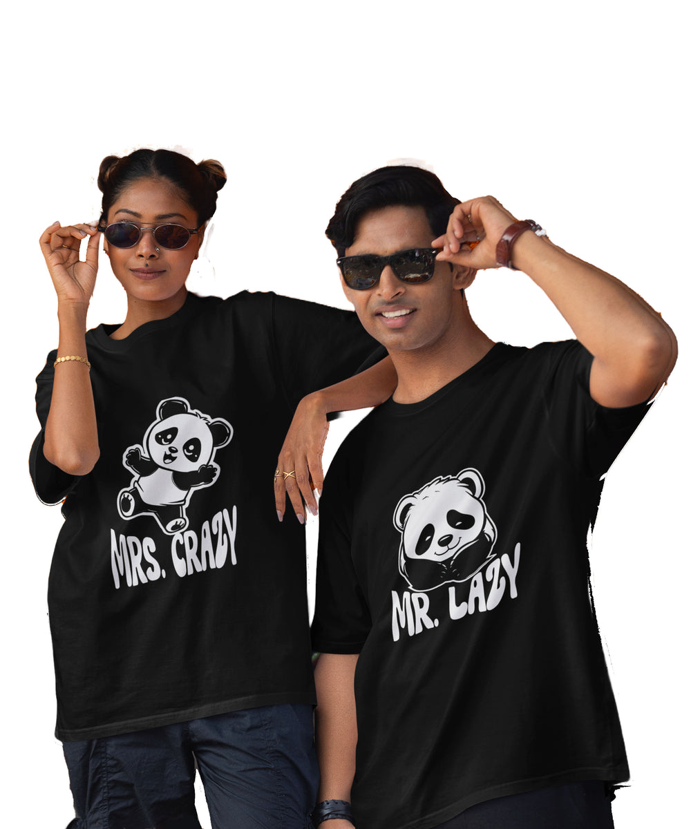 Mr. Lazy v. Ms. Crazy - Oversized Drop Shoulder T-Shirt (pack of 2)