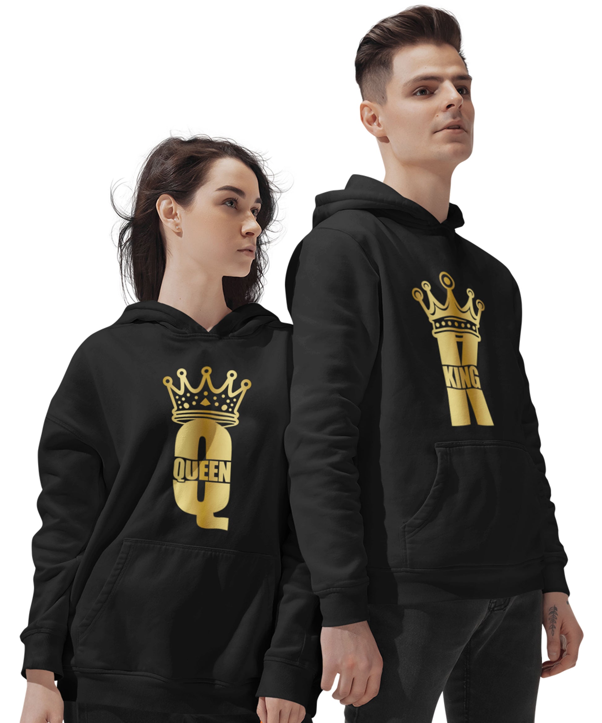 Crown King Queen Couple Hoodies (pack of 2)