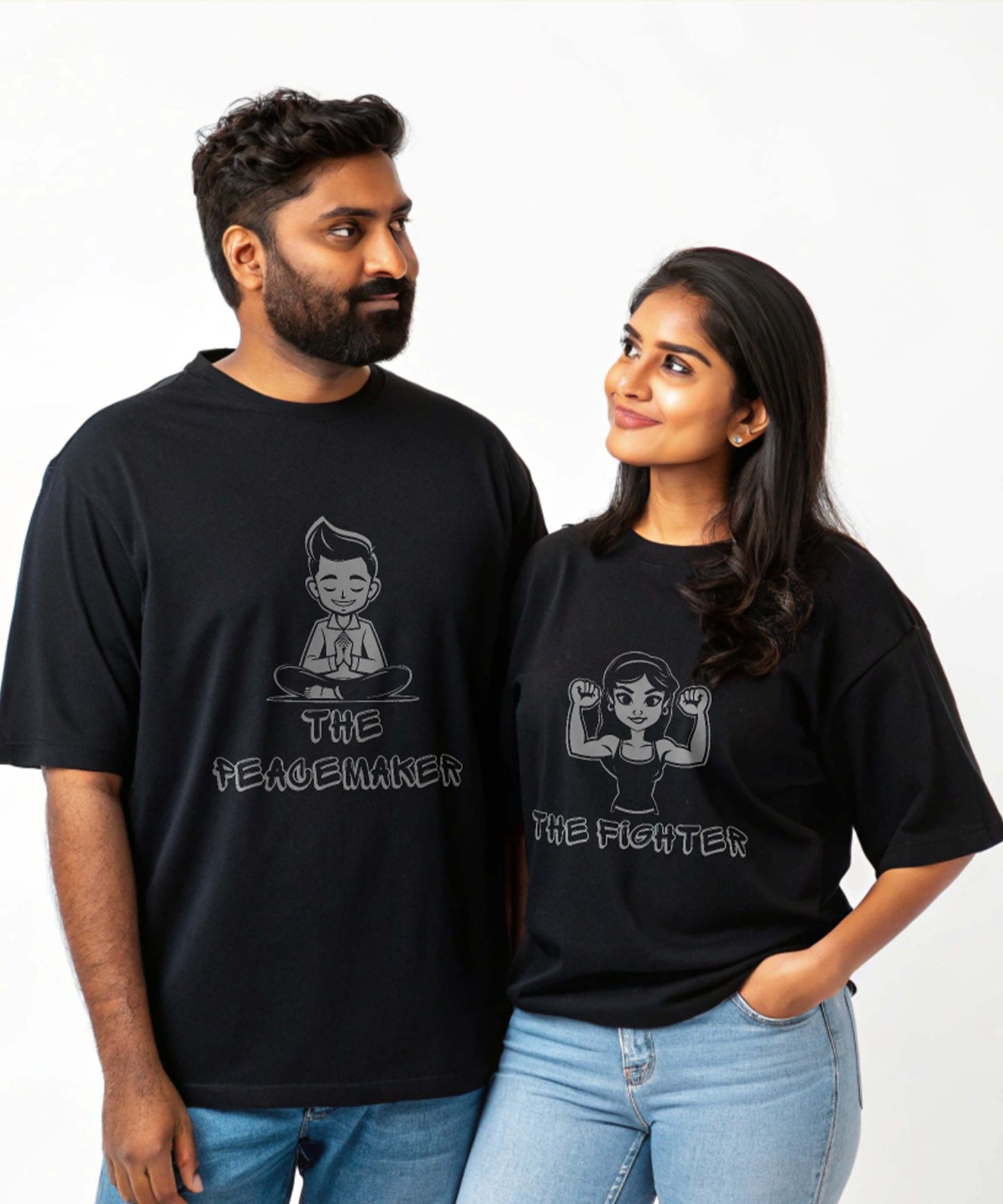 Peacemaker v. Fighter - Oversized Drop Shoulder T-Shirt (pack of 2)