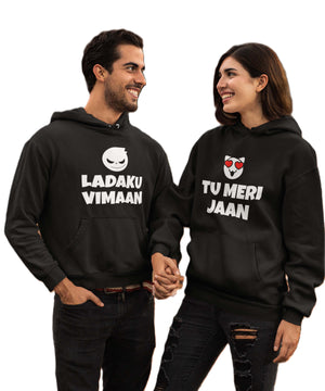 Ladaku Vimaan, Tu Meri Jaan  - Couple Hoodies (pack of 2)