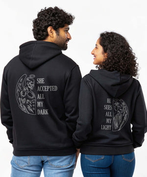Dark vs Light - Couple Hoodies Both side Printed (pack of 2)
