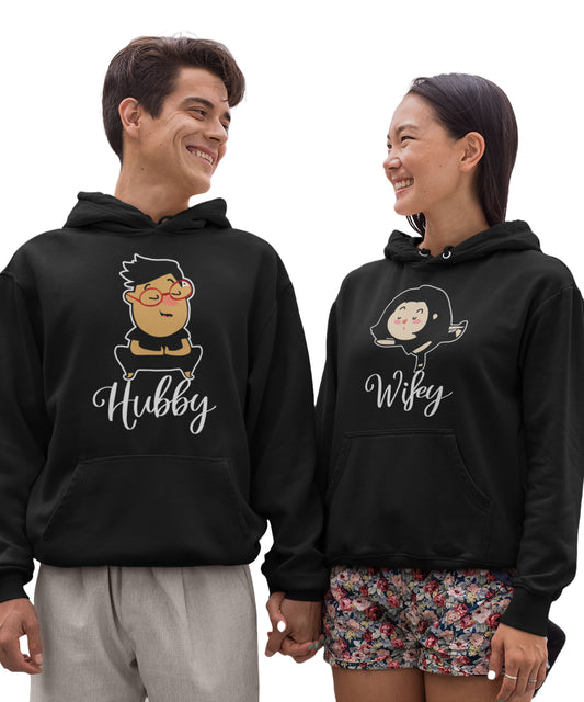 Hubby Wifey Yoga - Couple Hoodies (pack of 2)