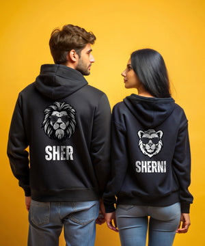 SHER SHERNI - Couple Hoodies Both side Printed (pack of 2)