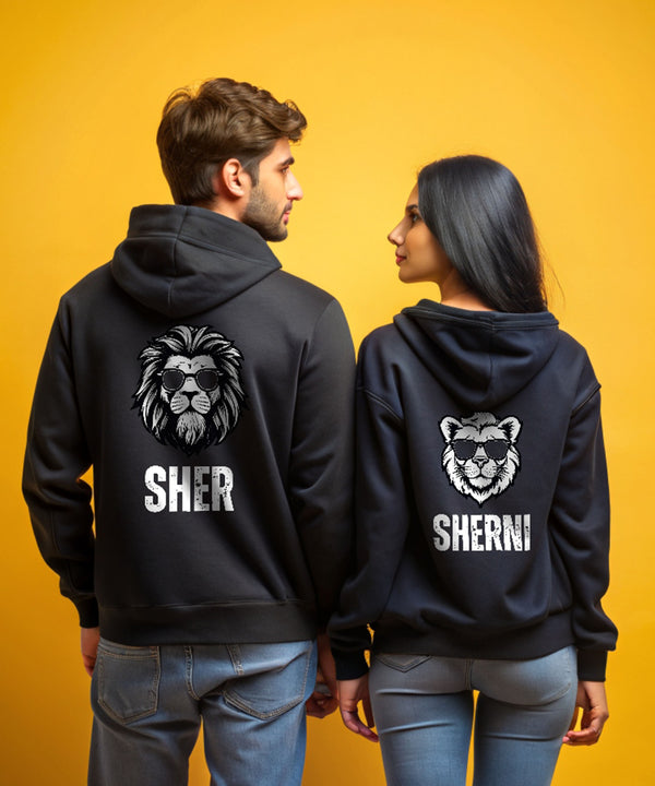 SHER SHERNI - Couple Hoodies Both side Printed (pack of 2)