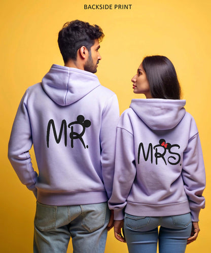 Mr. & Mrs. - Couple Hoodies Both side Printed (pack of 2)