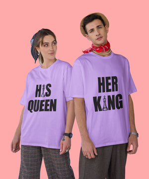 Her King v. His Queen - Oversized Drop Shoulder T-Shirt (pack of 2)
