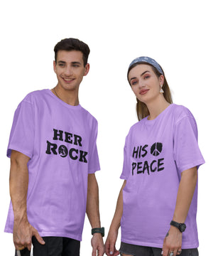 Her Rock v. His Peace - Oversized Drop Shoulder T-Shirt (pack of 2)