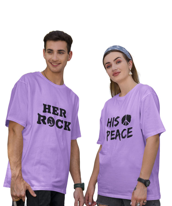 Her Rock v. His Peace - Oversized Drop Shoulder T-Shirt (pack of 2)