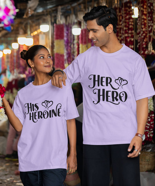 Her Heroine His Heroine - Oversized Drop Shoulder T-Shirt (pack of 2)