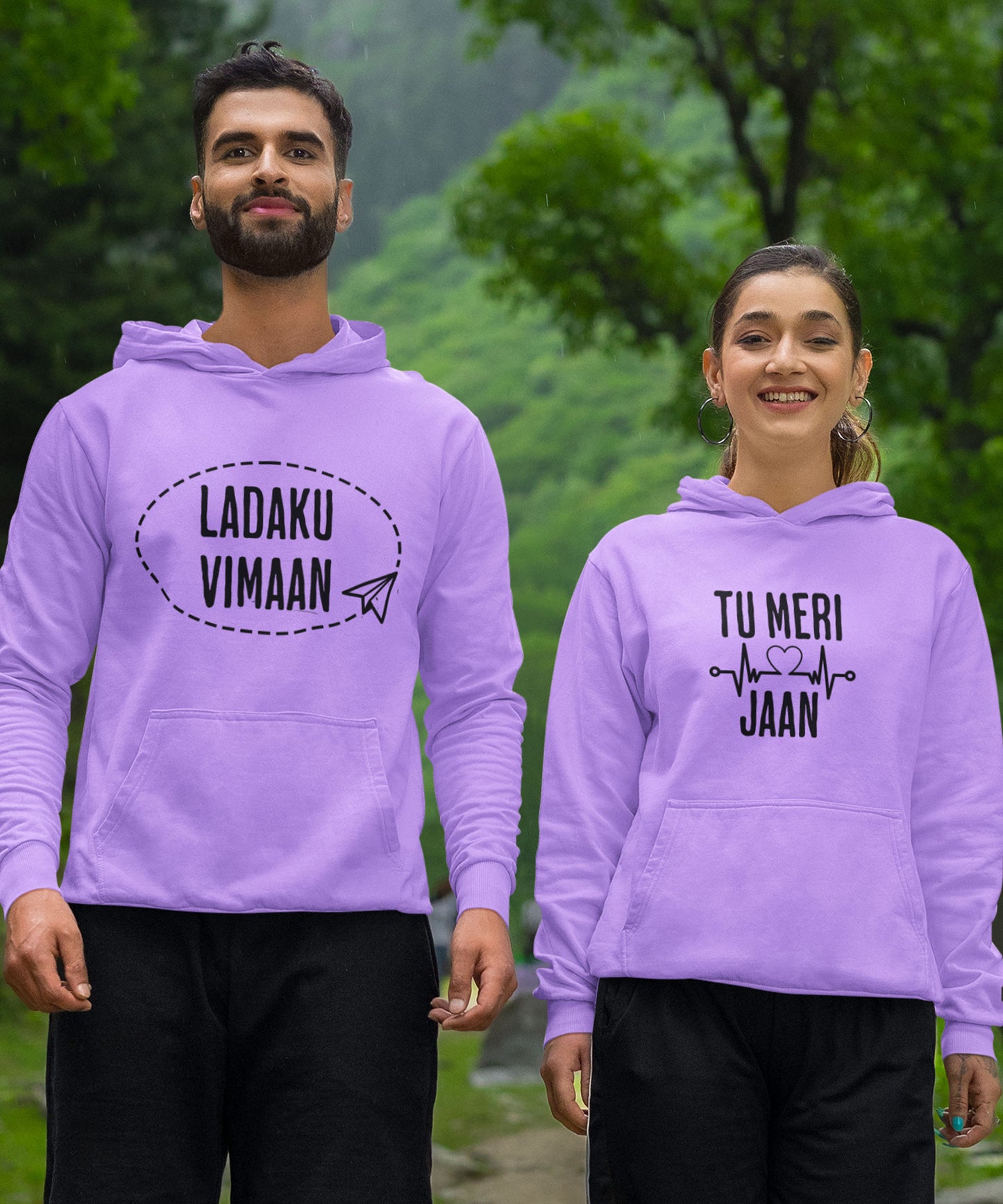 Ladaku Vimaan - Couple Hoodies Both side Printed