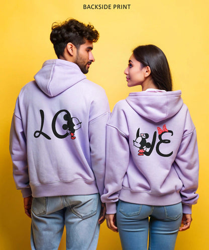 LO VE - Couple Hoodies Both side Printed (pack of 2)