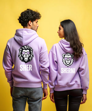 SHER SHERNI - Couple Hoodies Both side Printed (pack of 2)
