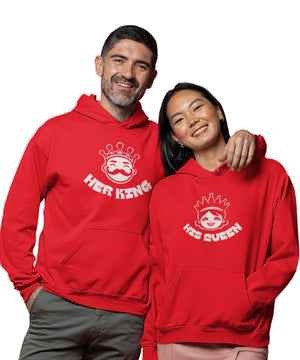 Funny King & Queen - Couple Hoodies (pack of 2)