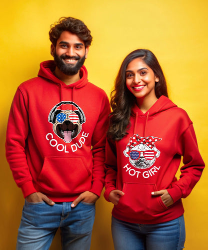 Cool Dude  v. Hot Girl - Couple Hoodies (pack of 2)