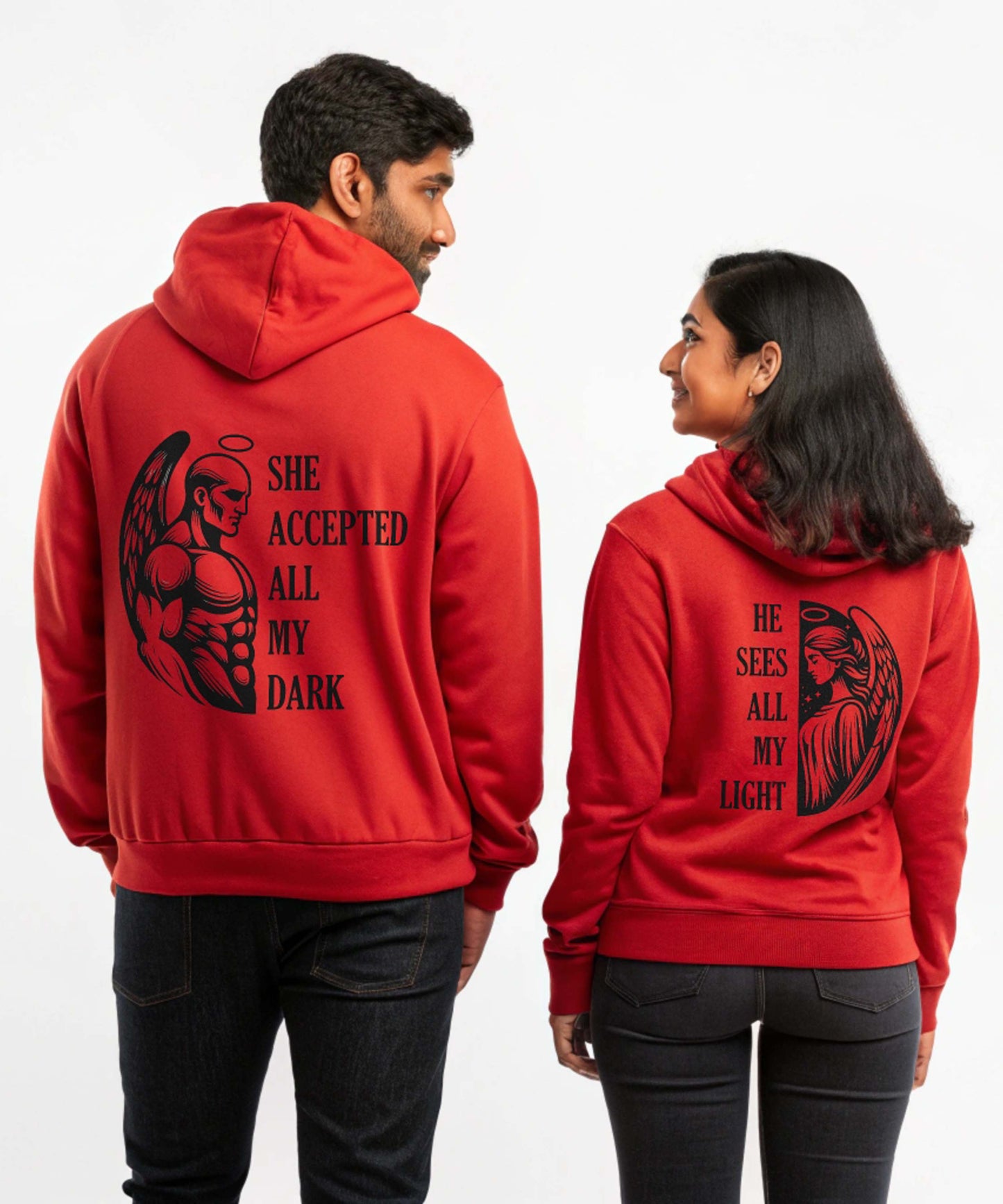 Dark vs Light - Couple Hoodies Both side Printed (pack of 2)