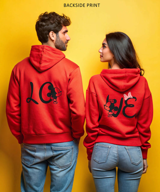 LO VE - Couple Hoodies Both side Printed (pack of 2)
