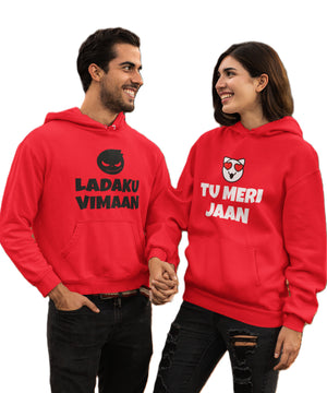 Ladaku Vimaan, Tu Meri Jaan  - Couple Hoodies (pack of 2)