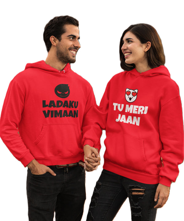 Ladaku Vimaan, Tu Meri Jaan  - Couple Hoodies (pack of 2)