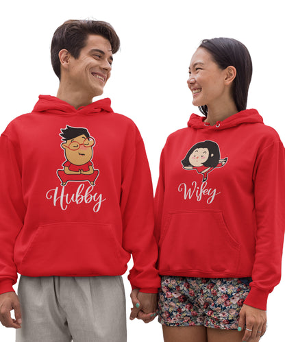Hubby Wifey Yoga - Couple Hoodies (pack of 2)