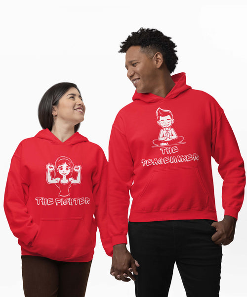 Fighter vs Peacemaker - Couple Hoodies Both side Printed (pack of 2)