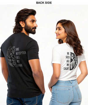 Dark & Light - Couple T-shirts Mix Color  (Pack of 2)