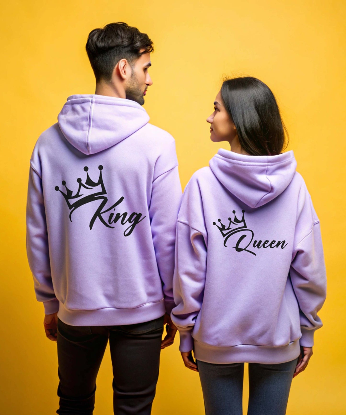 King v. Queen - Couple Hoodies Both Side Printed (pack of 2)