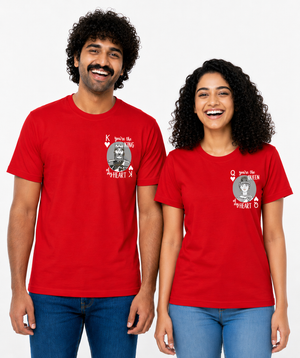 King & Queen of Hearts - Couple T-shirts (Pack of 2)