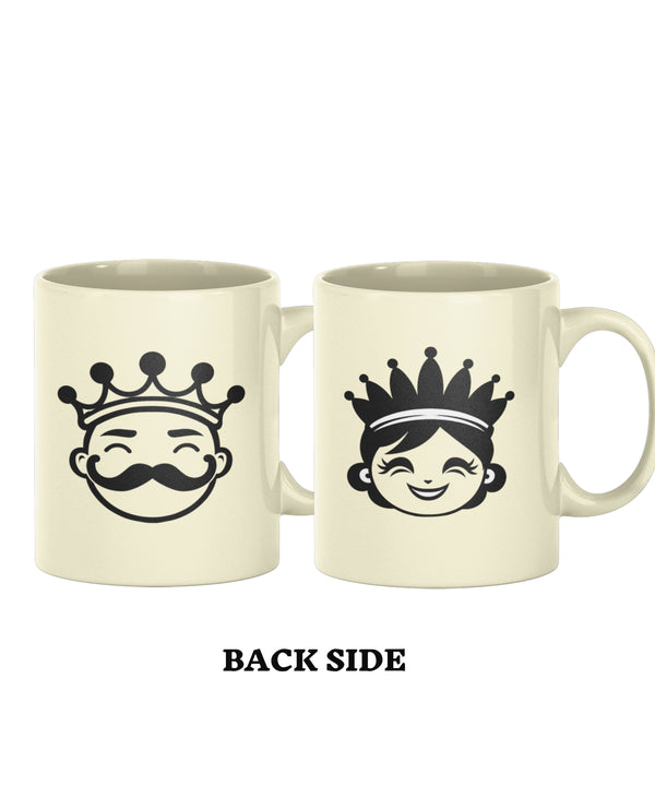 King & Queen - Set of 2 Gifting Mugs (325 ml) for Couple