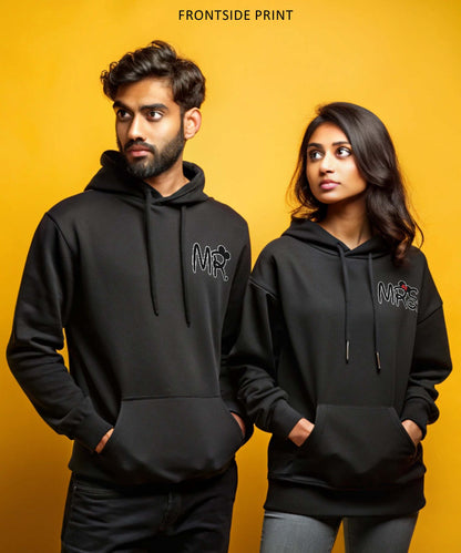 Mr. & Mrs. - Couple Hoodies Both side Printed (pack of 2)