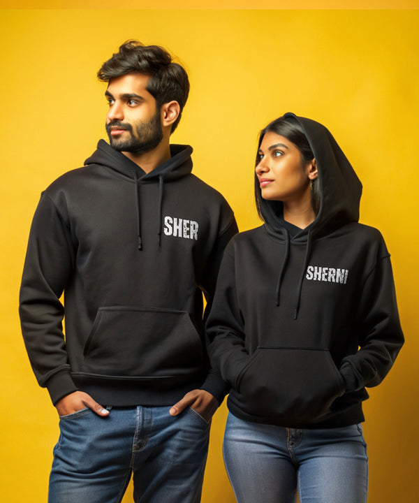 SHER SHERNI - Couple Hoodies Both side Printed (pack of 2)