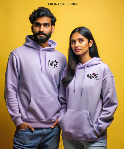Mr. & Mrs. - Couple Hoodies Both side Printed (pack of 2)