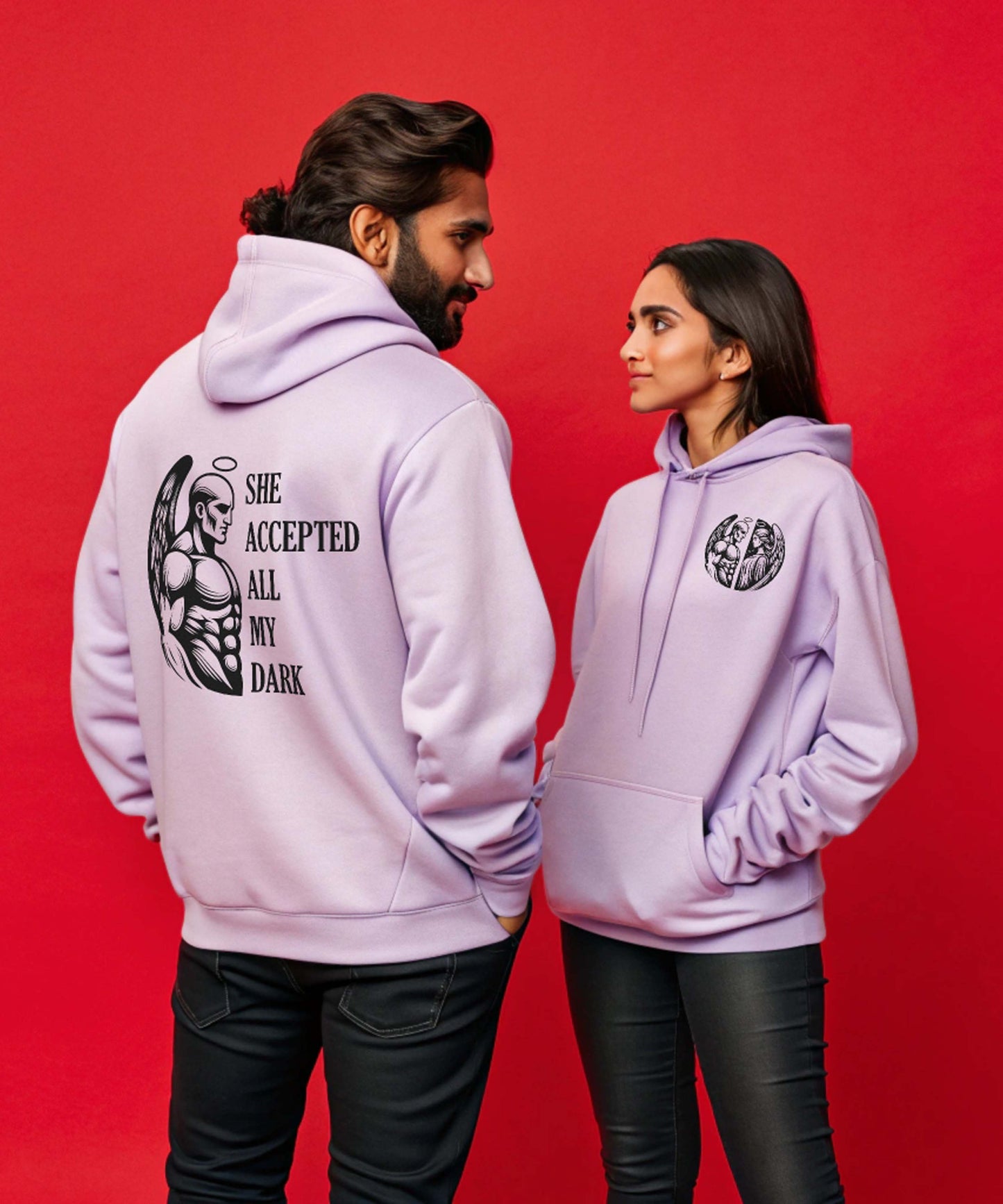 Dark vs Light - Couple Hoodies Both side Printed (pack of 2)