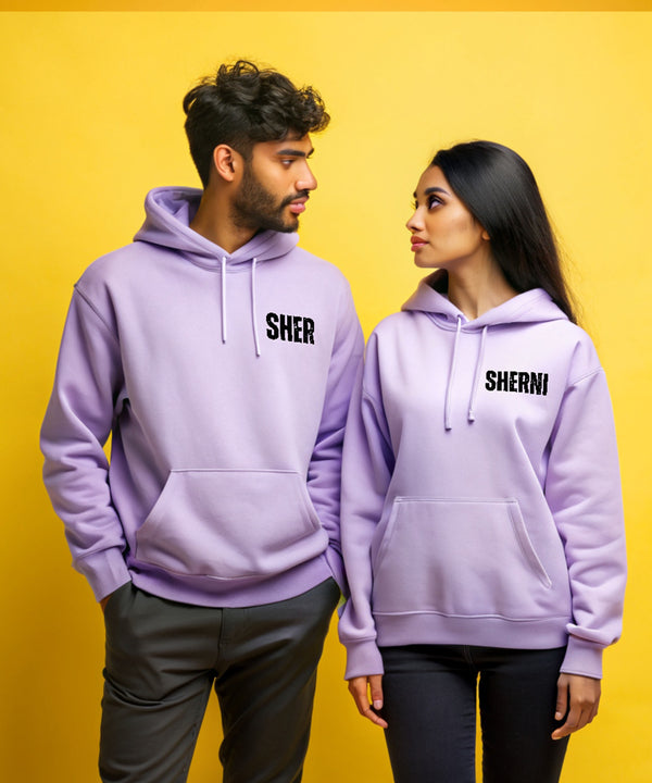 SHER SHERNI - Couple Hoodies Both side Printed (pack of 2)