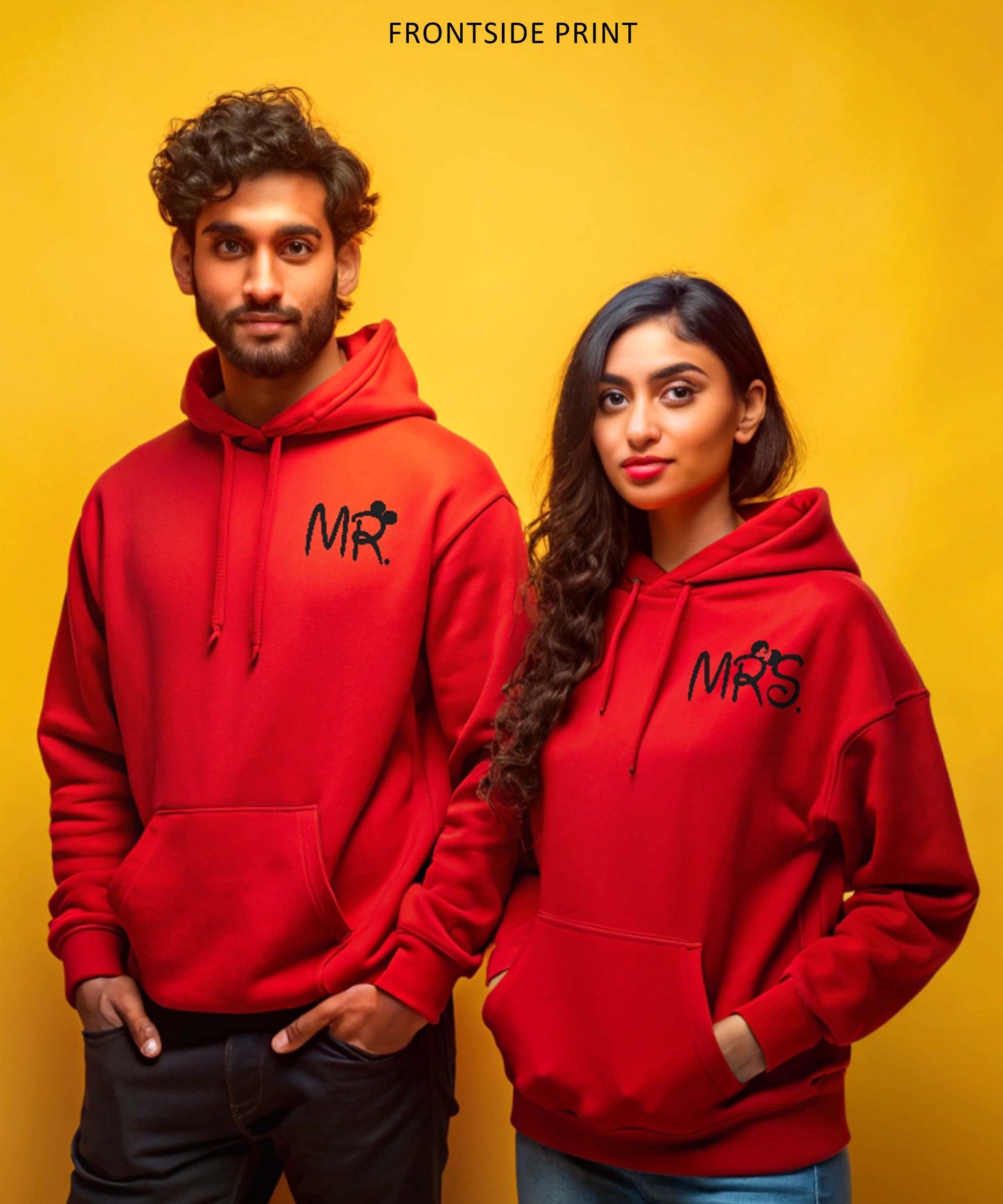 Mr. & Mrs. - Couple Hoodies Both side Printed (pack of 2)