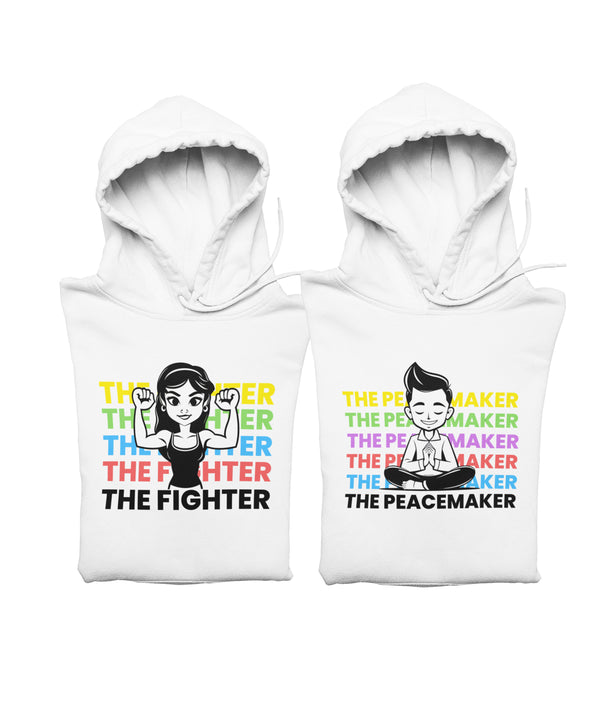Fighter v. Peacemaker - Matching Couple Hoodies (pack of 2)
