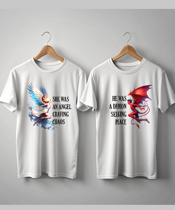 Angel & Demon - Couple T-shirts (Pack of 2)
