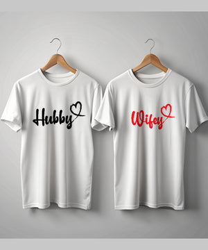 Hubby v. Wifey - Couple T-shirts (Pack of 2)